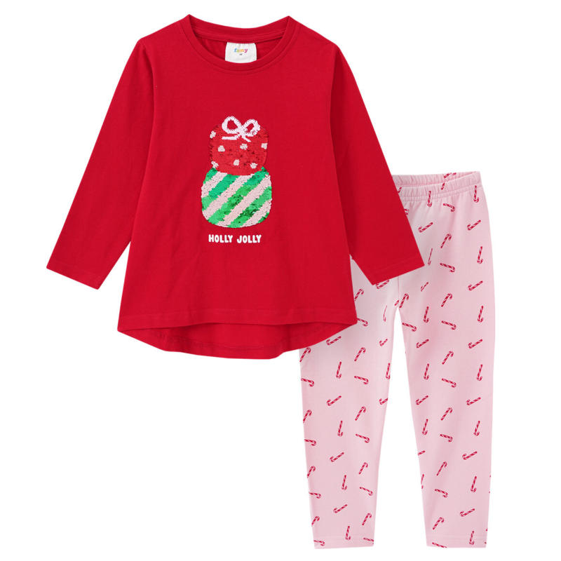 Mädchen Weihnachtsshirt und Leggings im Set (Nur online)