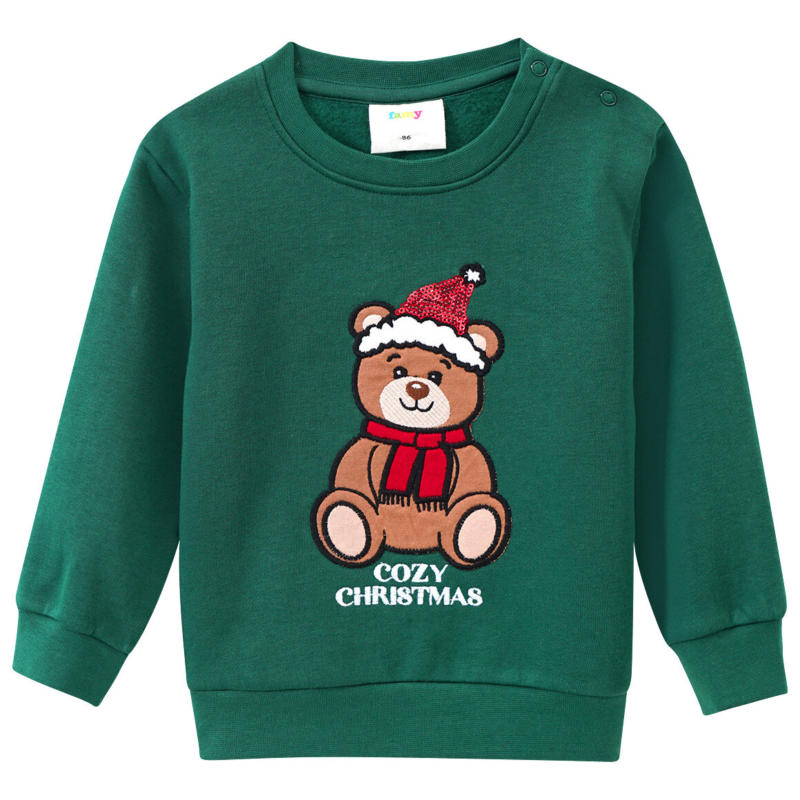 Baby Weihnachtssweatshirt mit Bär-Applikation (Nur online)