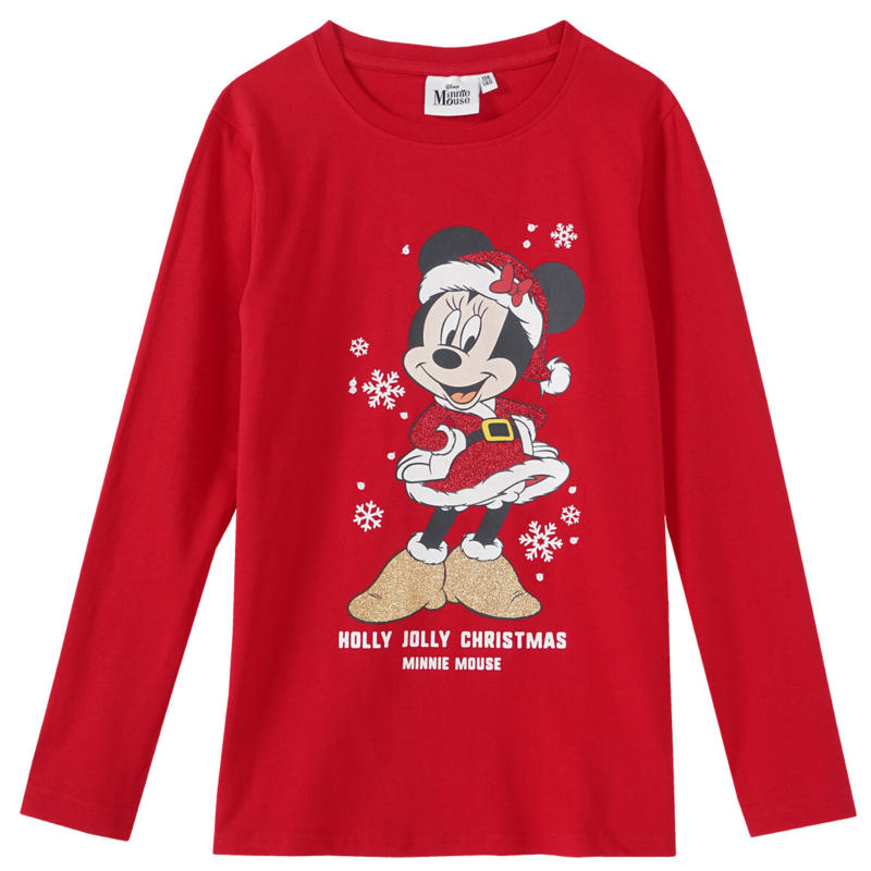 Minnie Maus Weihnachtslangarmshirt mit Print (Nur online)