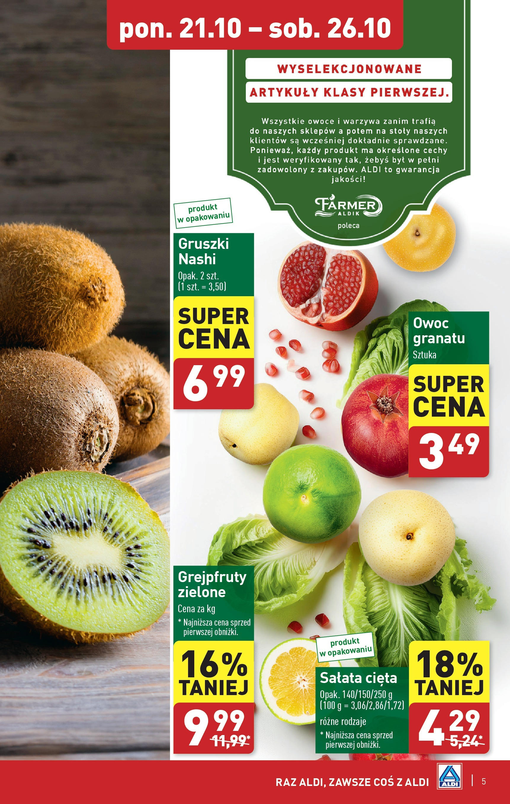 Aldi Gazetka - Farmer od 21.10.2024 - Ulotka PDF, promocje | Strona: 5 | Produkty: Warzywa, Owoce