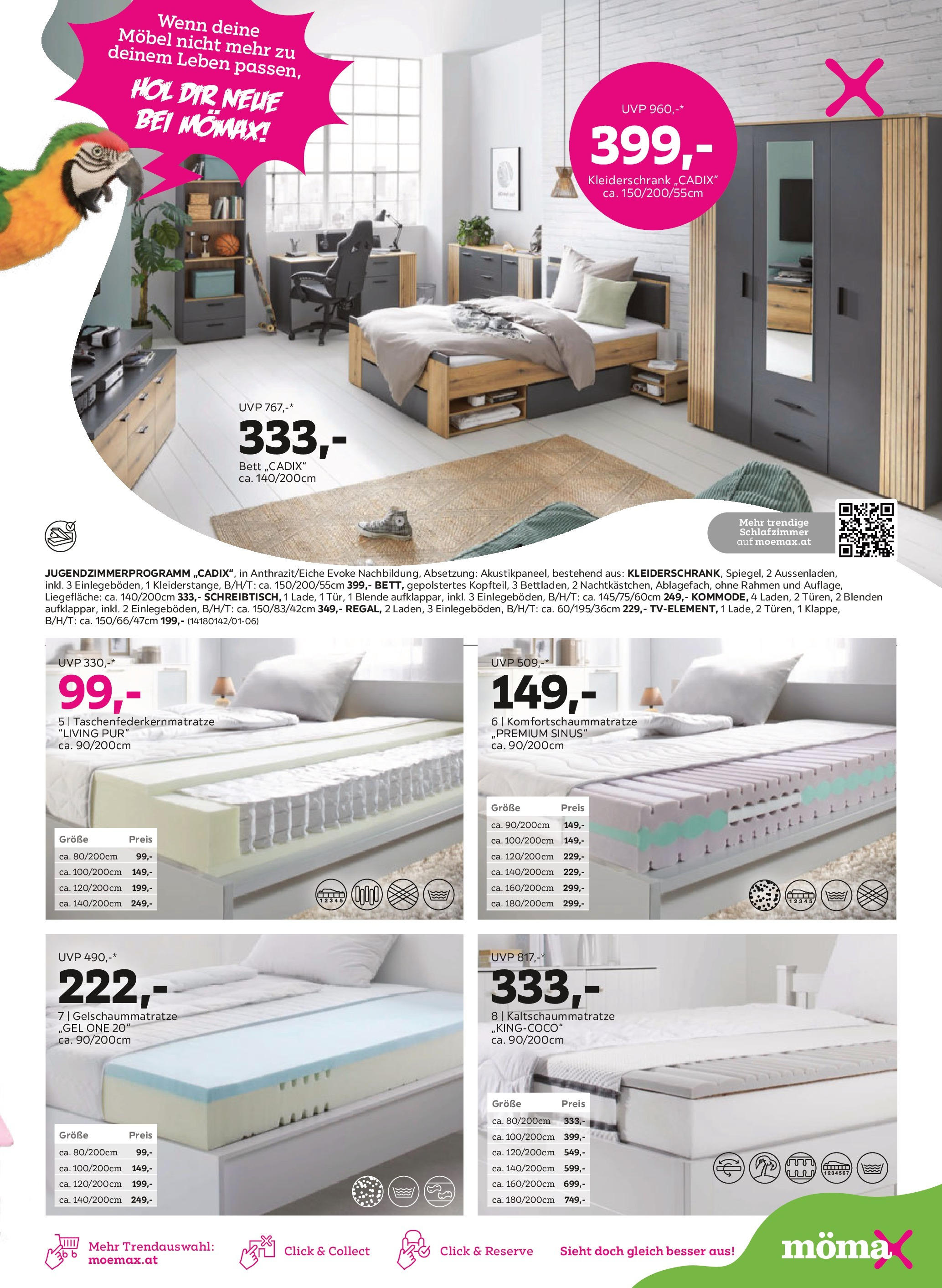 Mömax Prospekt aktuell von 28.10.2024 - Aktuelle Angebote | Seite: 21 | Produkte: Bett, Kleiderschrank