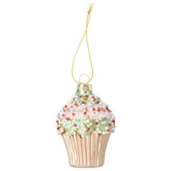 Baumschmuck Muffin mit Glitzer