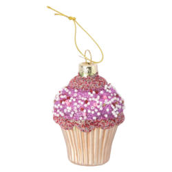 Baumschmuck Muffin mit Glitzer