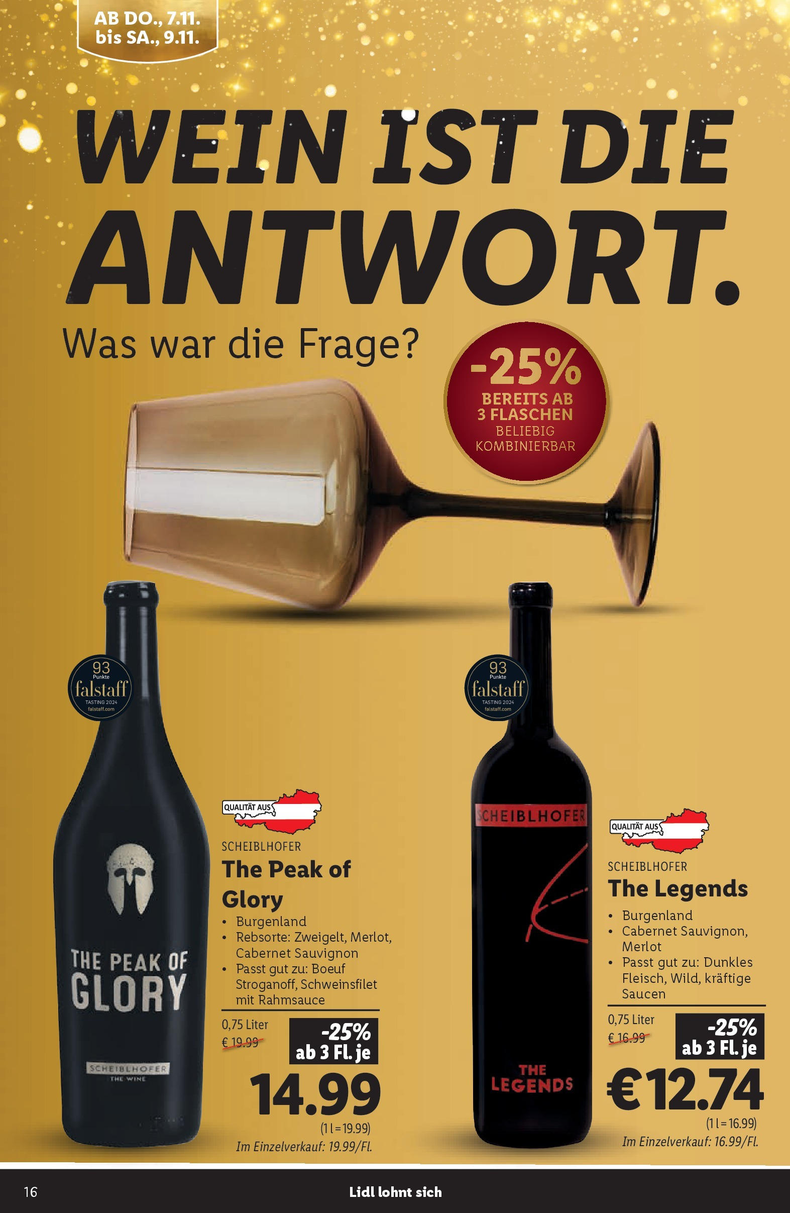 Lidl Flugblatt 07.11.2024 | WEIHNACHTEN | Seite: 16 | Produkte: Wein