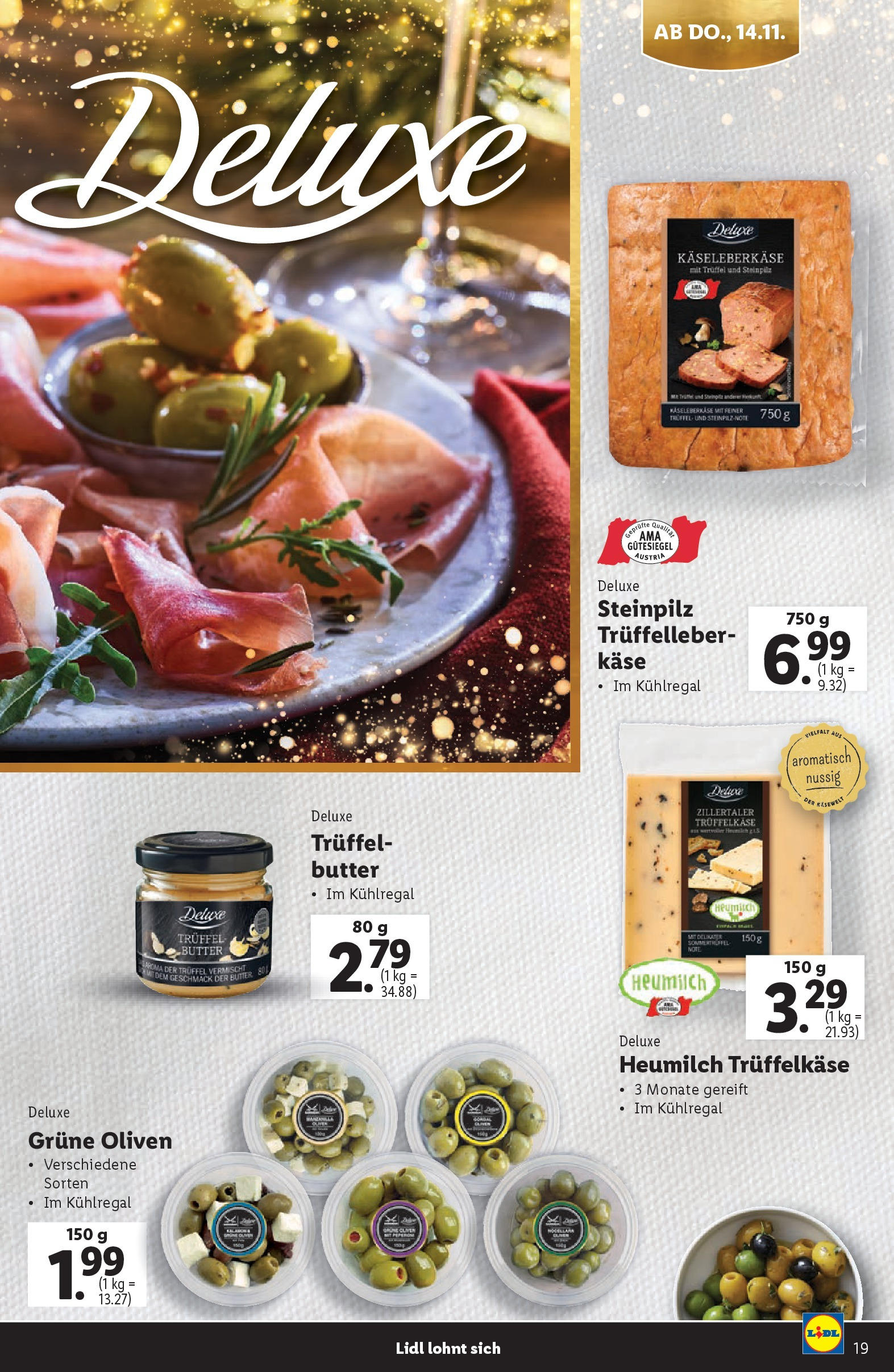 Lidl Flugblatt 07.11.2024 | WEIHNACHTEN | Seite: 19 | Produkte: Butter, Käse