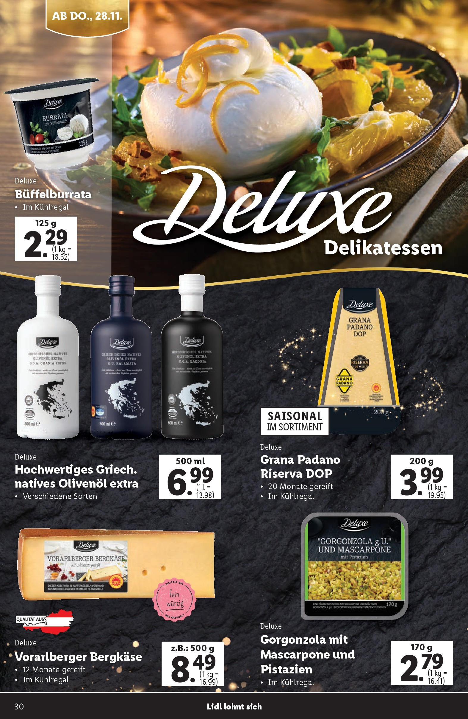 Lidl Flugblatt 07.11.2024 | WEIHNACHTEN | Seite: 30 | Produkte: Milch, Käse