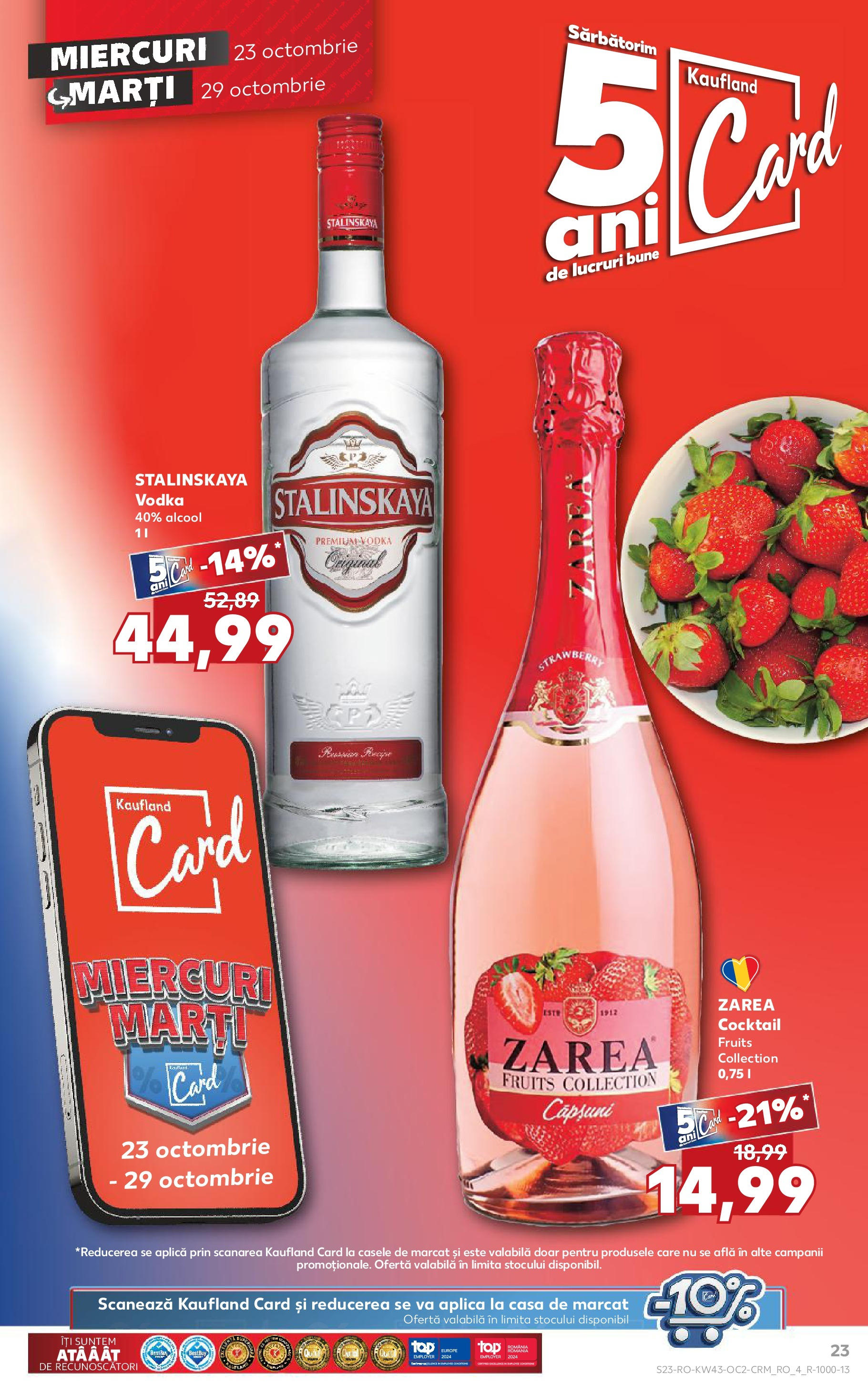 Catalog Kaufland - Bucureşti 23.10.2024 - Revista si Oferta | Pagină: 23 | Produse: Cocktail, Căpșuni, Vodka