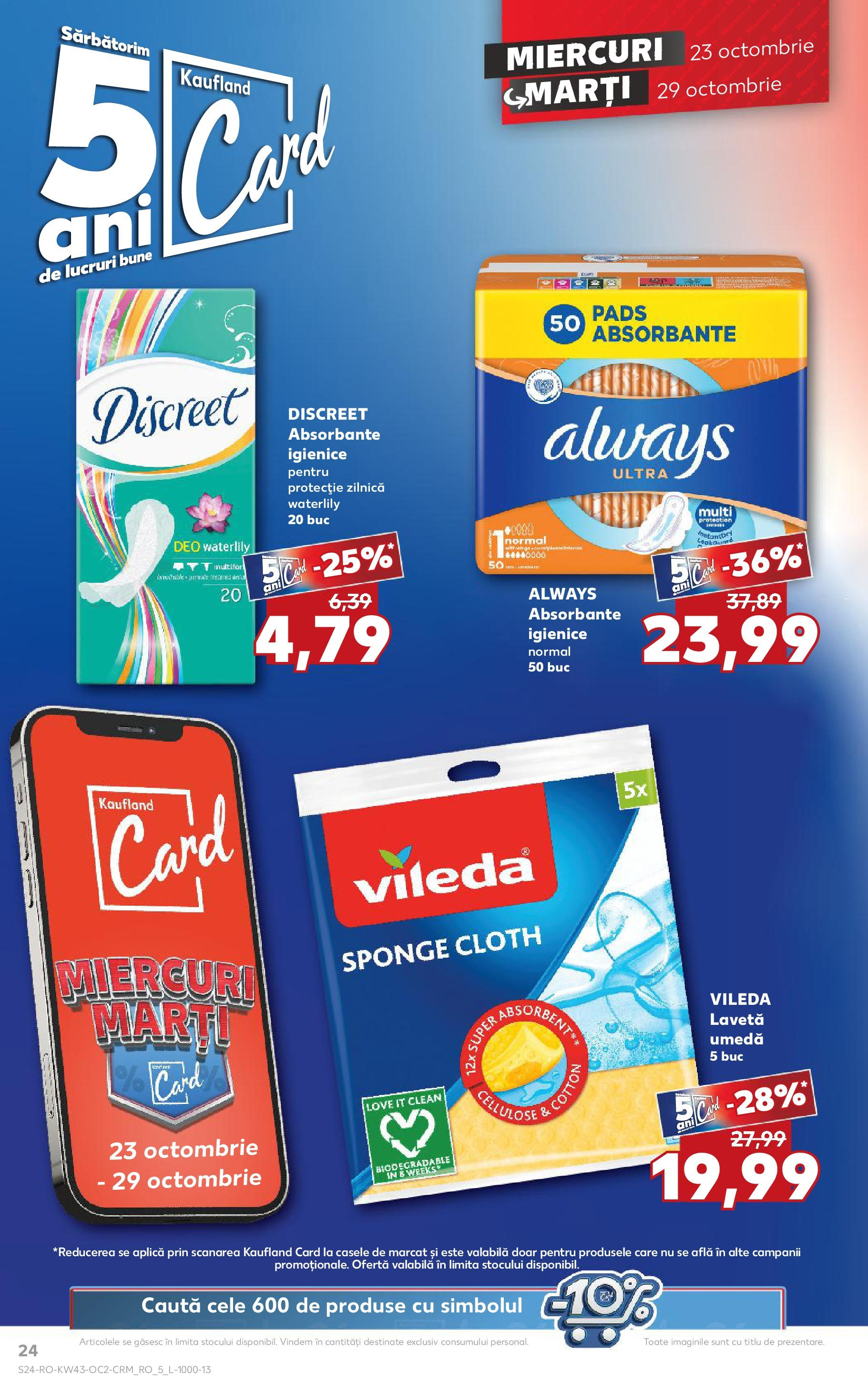 Catalog Kaufland - Odorheiu Secuiesc 23.10.2024 - Revista si Oferta | Pagină: 24 | Produse: Absorbante