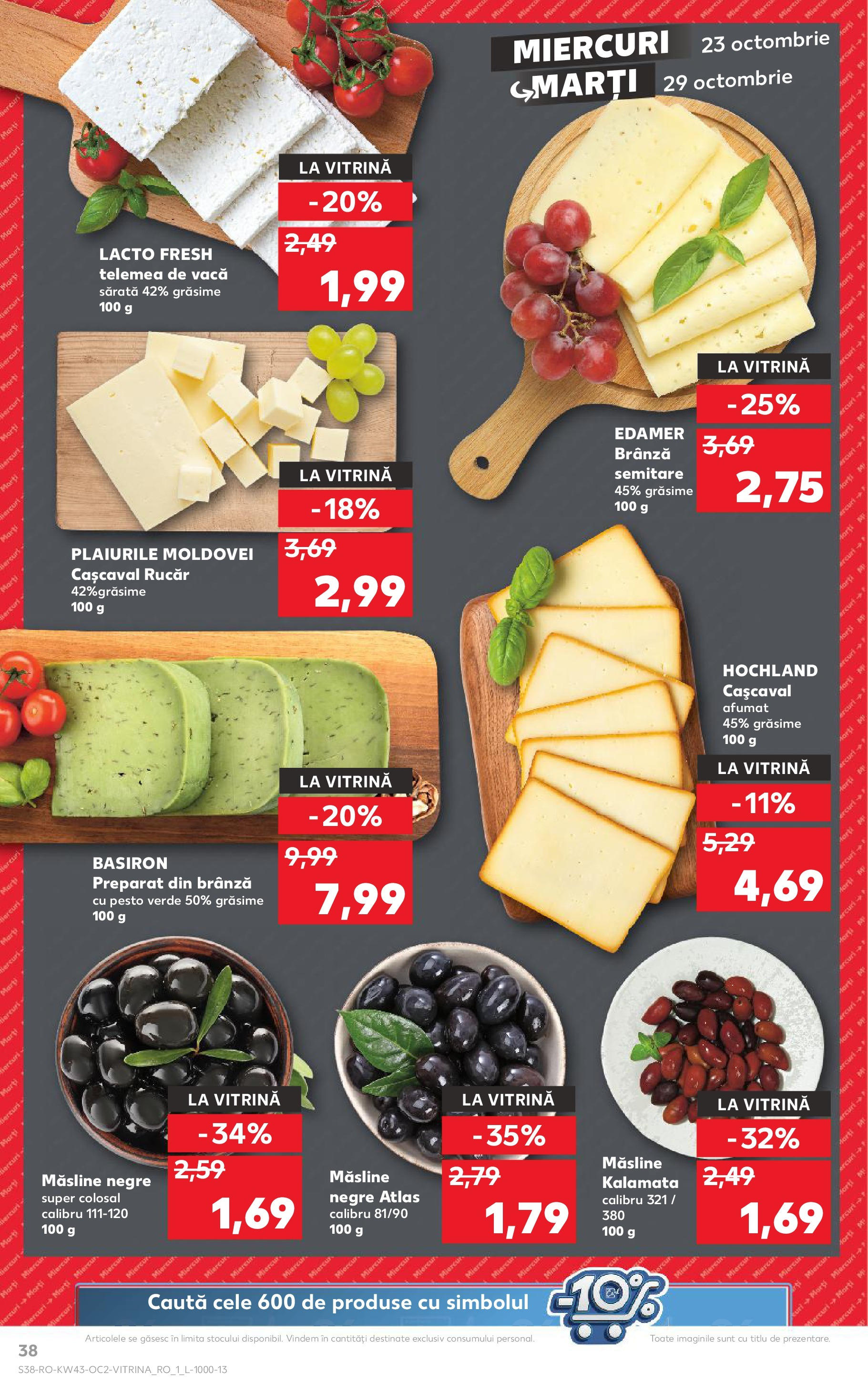 Catalog Kaufland - Odorheiu Secuiesc 23.10.2024 - Revista si Oferta | Pagină: 38 | Produse: Șort, Cașcaval, Măsline, Brânză