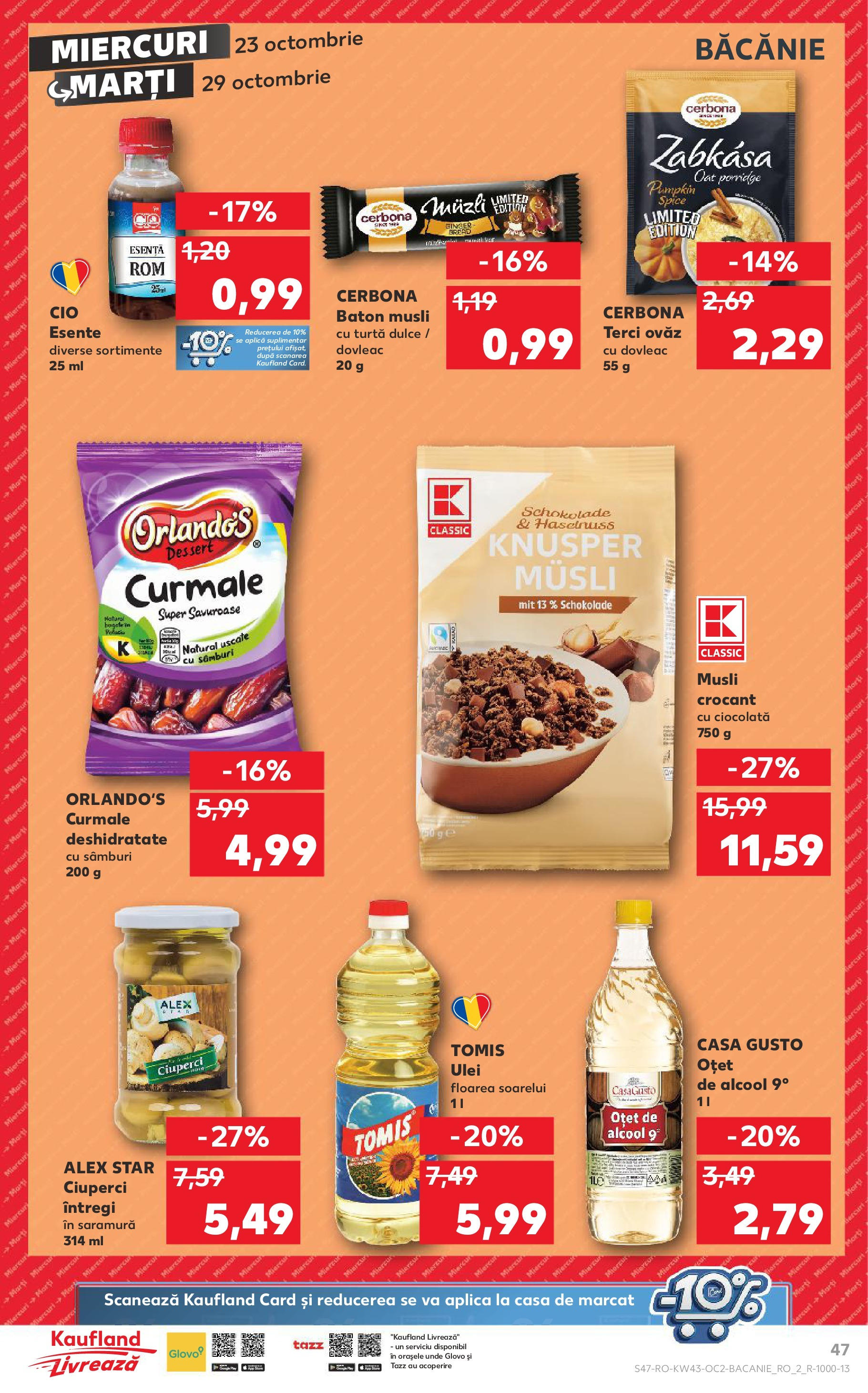 Catalog Kaufland - Odorheiu Secuiesc 23.10.2024 - Revista si Oferta | Pagină: 47 | Produse: Dovleac, Ciuperci, Ciocolată, Turtă dulce