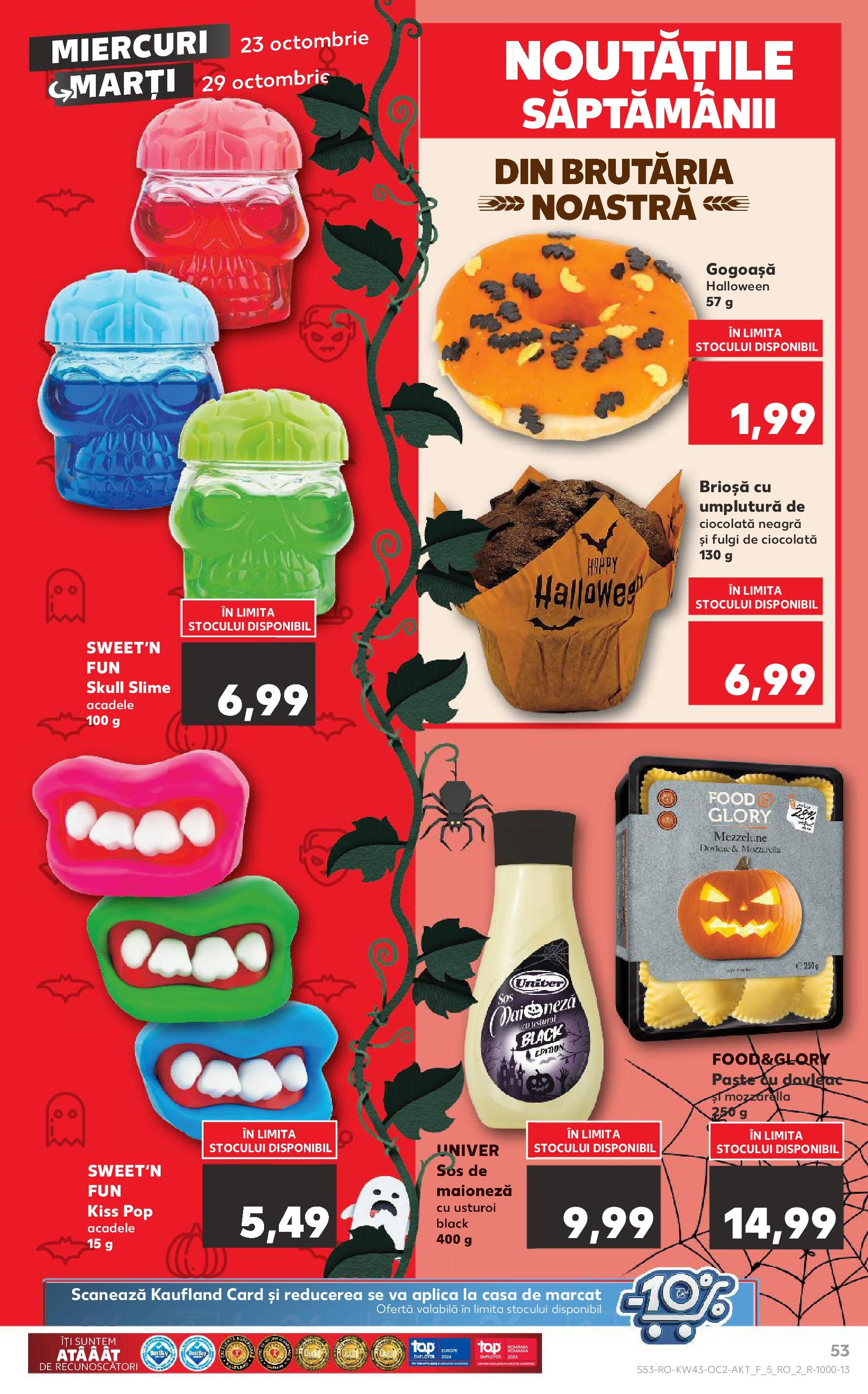 Catalog Kaufland - Bucureşti 23.10.2024 - Revista si Oferta | Pagină: 53 | Produse: Mozzarella, Fulgi, Maioneză, Acadele