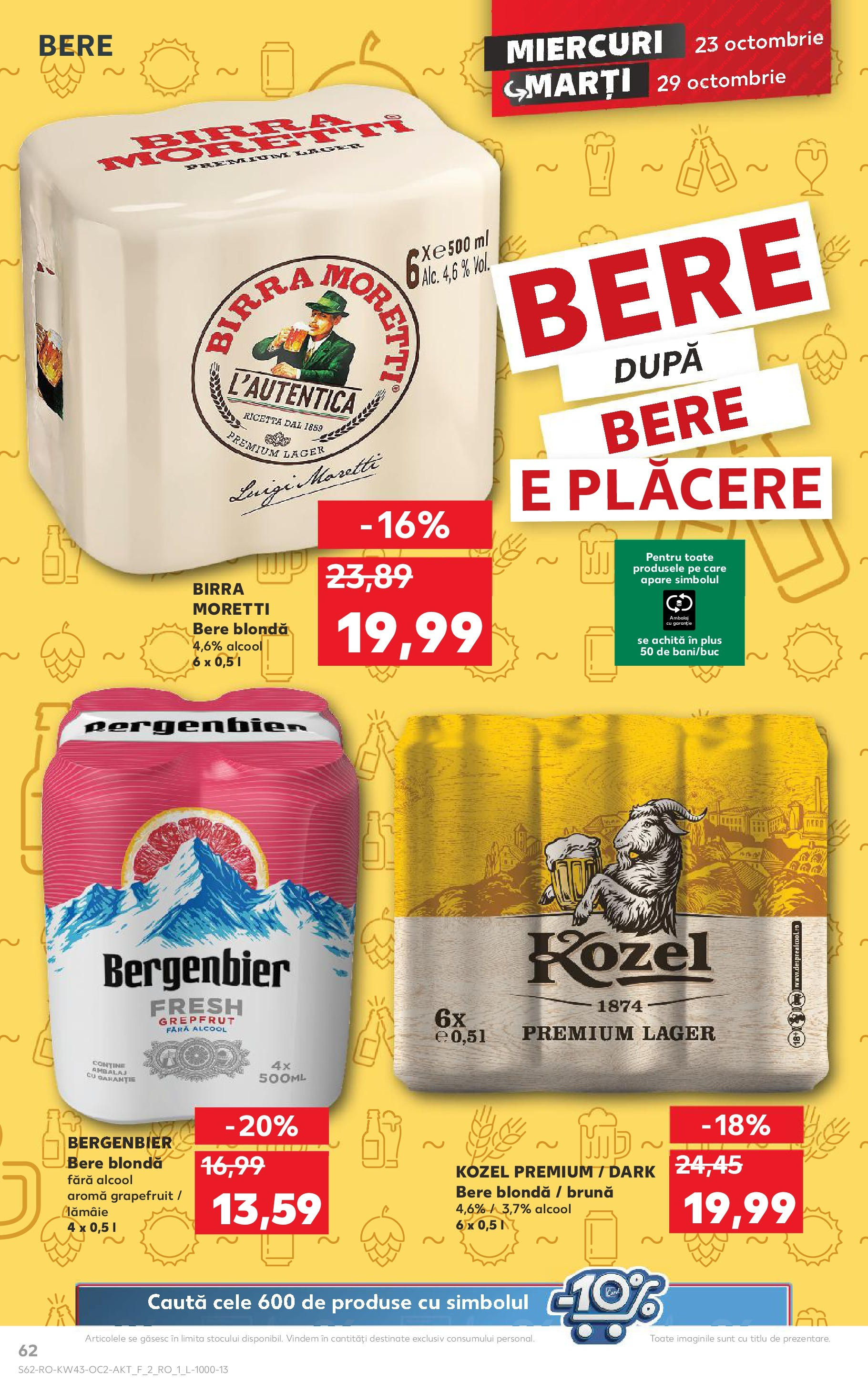 Catalog Kaufland - Odorheiu Secuiesc 23.10.2024 - Revista si Oferta | Pagină: 62 | Produse: Bere, Grepfrut, Lămâie