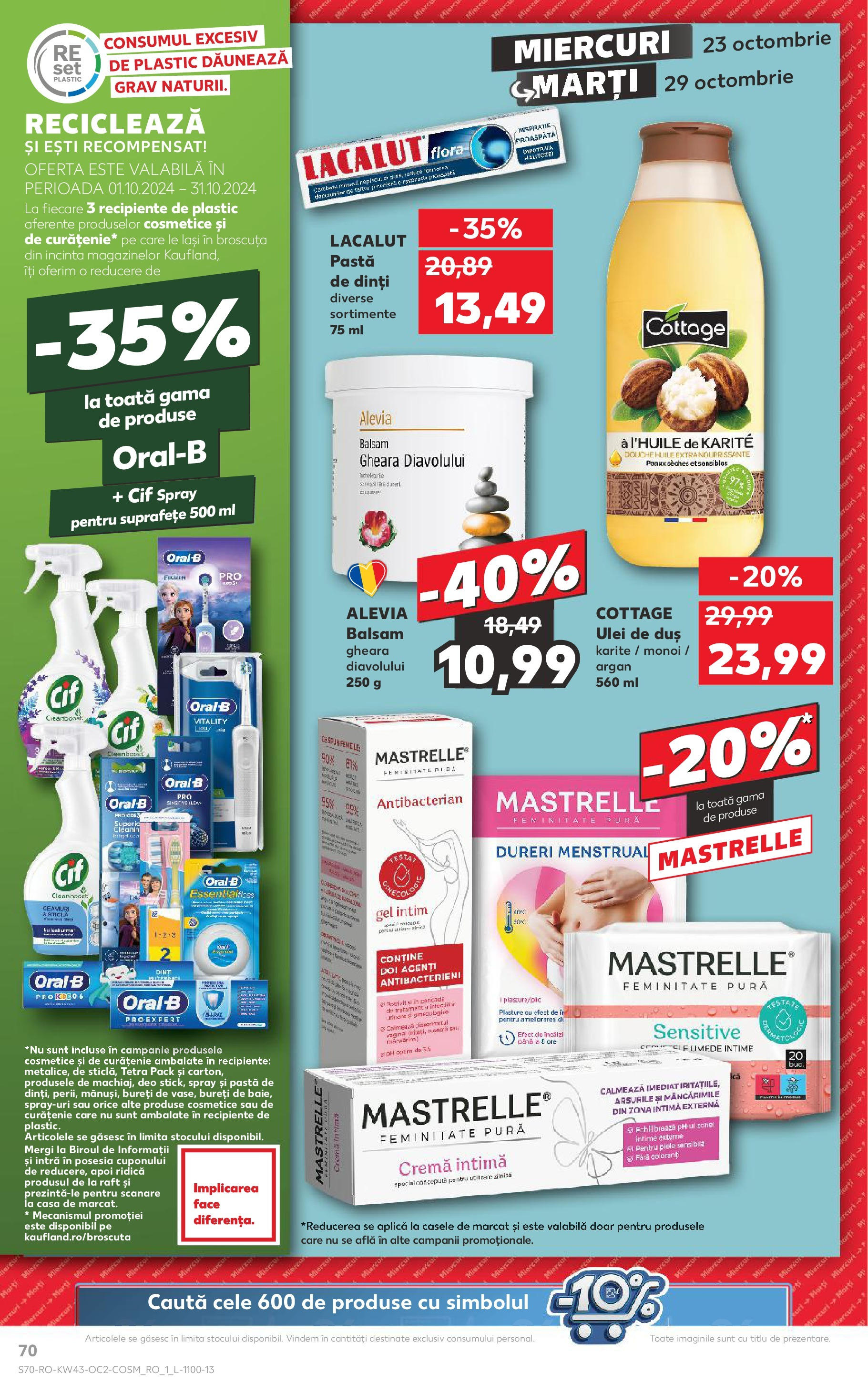 Catalog Kaufland - Odorheiu Secuiesc 23.10.2024 - Revista si Oferta | Pagină: 70 | Produse: Gel intim, Duș, Cremă, Ulei