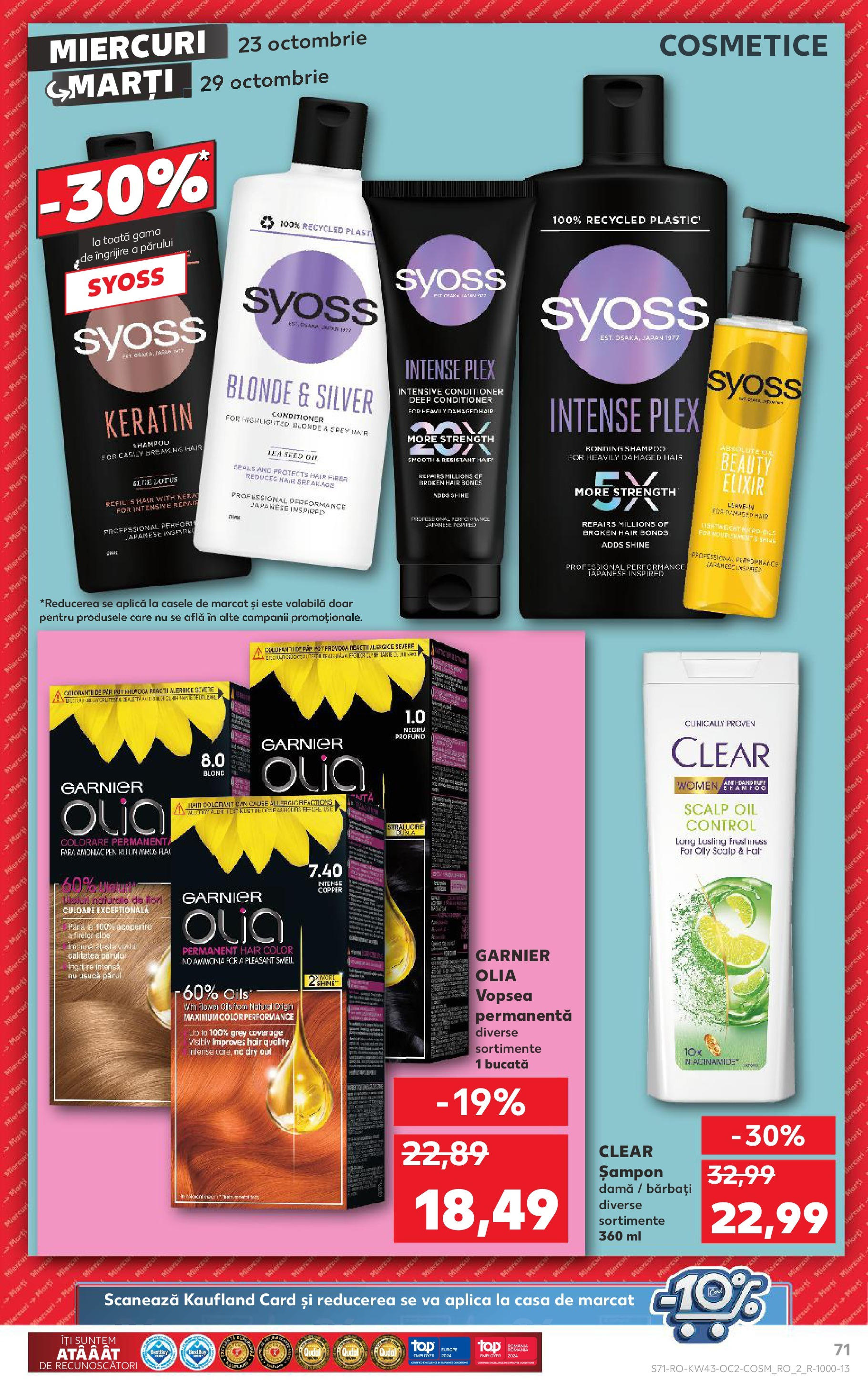 Catalog Kaufland - Bucureşti 23.10.2024 - Revista si Oferta | Pagină: 71 | Produse: Elixir, Vopsea, Șampon