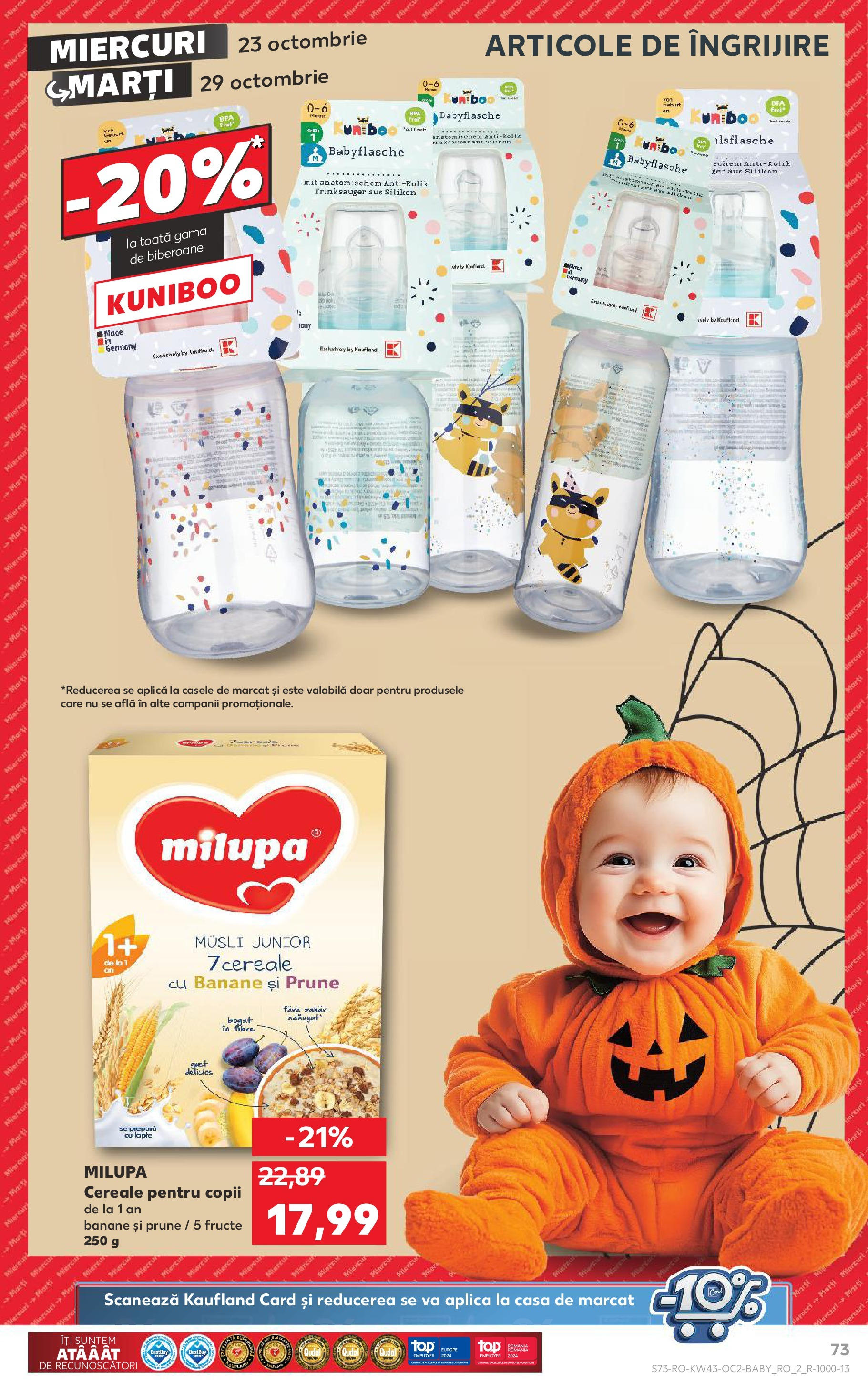 Catalog Kaufland - Bucureşti 23.10.2024 - Revista si Oferta | Pagină: 73 | Produse: Lapte, Banane, Fructe, Zahăr