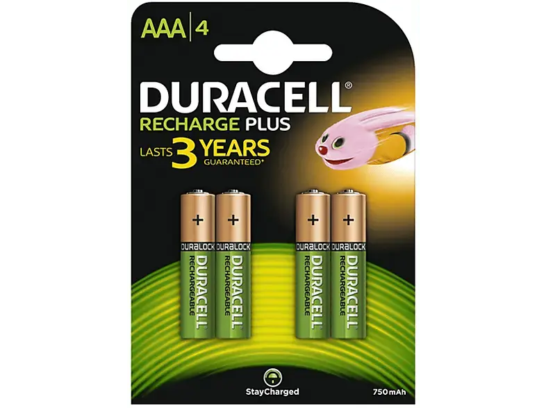 Duracell Rechargeable Micro AAA 750mAh, 4er-Pack; Batterie