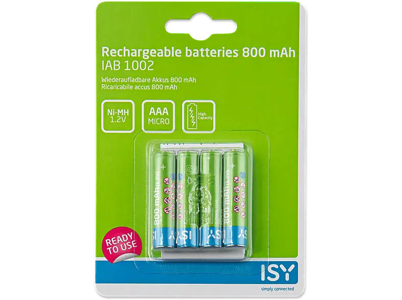 ISY Akku Batterie AAA 800mAh (IAB-1002) 4er Pack