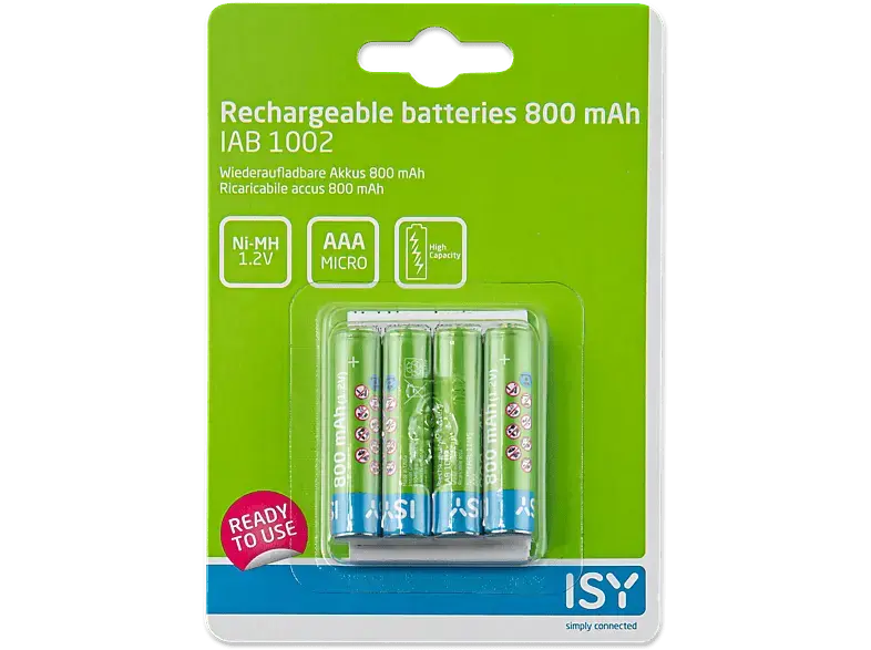 ISY Akku Batterie AAA 800mAh (IAB-1002) 4er Pack