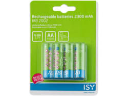 ISY Wiederaufladbare Batterien AA, 1.2 Volt, IAB-2002, 2300mAh, 4 Stück