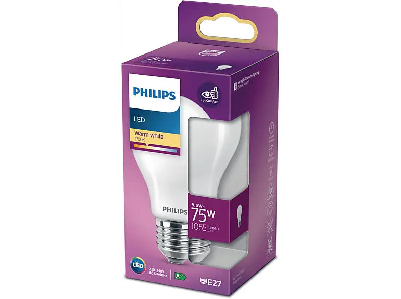 Philips Glühlampe LED Classic 75W E27 WW A60 FR ND RFSRT4; LED Leuchtmittel