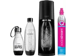 Sodastream Terra Vorteilspack Wassersprudler mit 3 Flaschen, CO² Zylinder inklusive , Schwarz