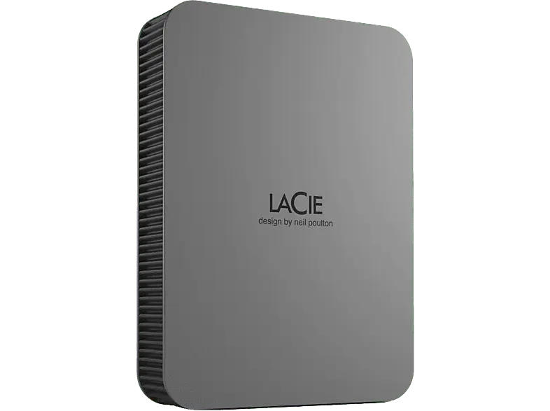 LACIE 2TB Mobile Drive Secure für Mac Festplatte, Extern, 2.5 Zoll, HDD, USB-C 3.2 Gen 1, Bis 130 MB/s, Space Grau