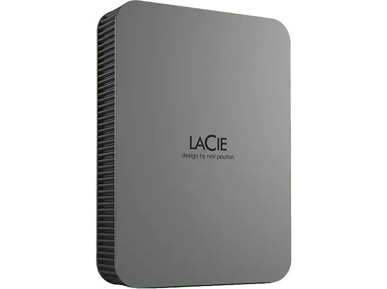 LACIE 2TB Mobile Drive Secure für Mac Festplatte, Extern, 2.5 Zoll, HDD, USB-C 3.2 Gen 1, Bis 130 MB/s, Space Grau