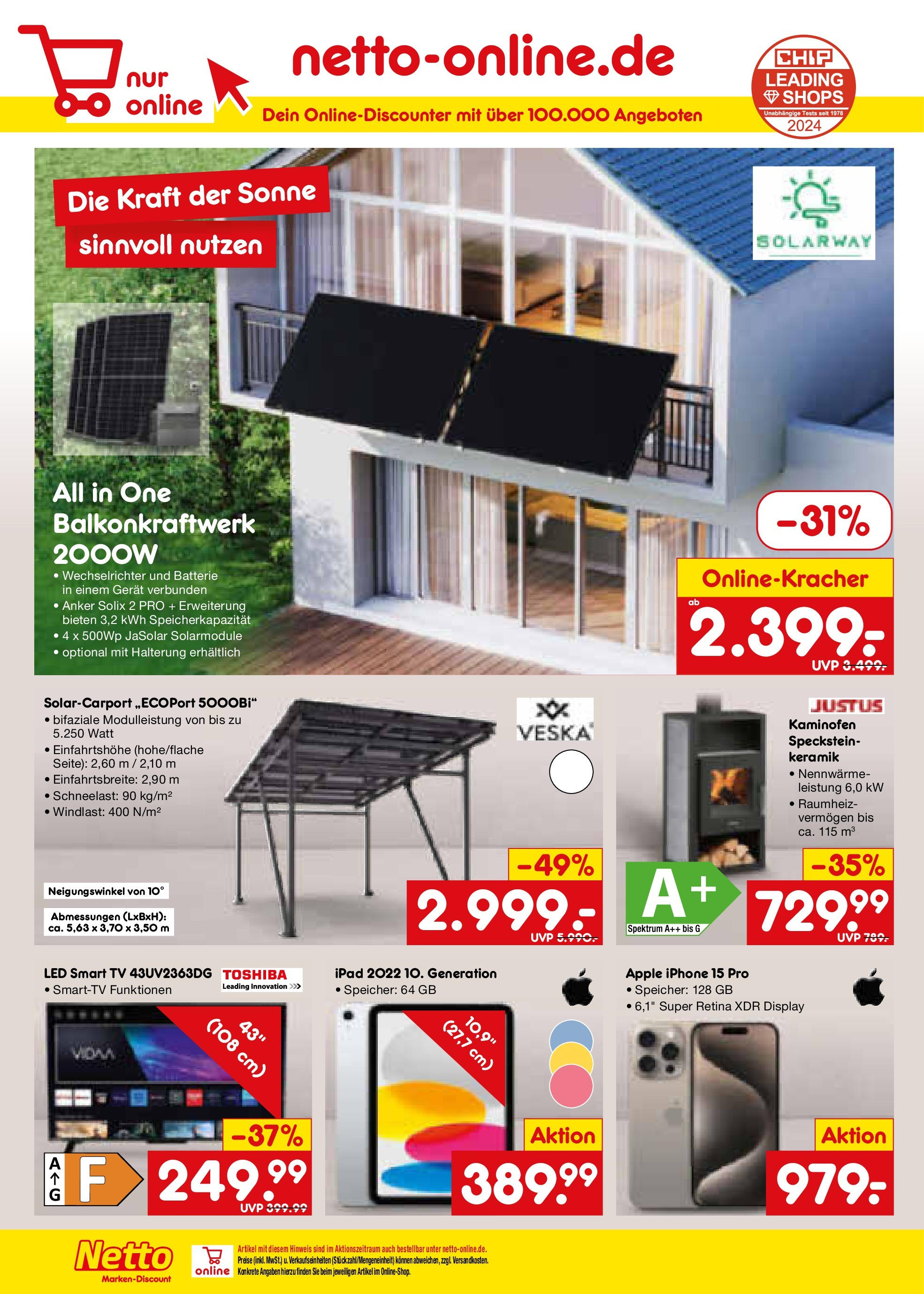 Netto Marken-Discount - Rheinland-Pfalz (ab 27.10.2024) » Angebote | Seite: 35 | Produkte: Ipad, Iphone, Apple, Kaminofen