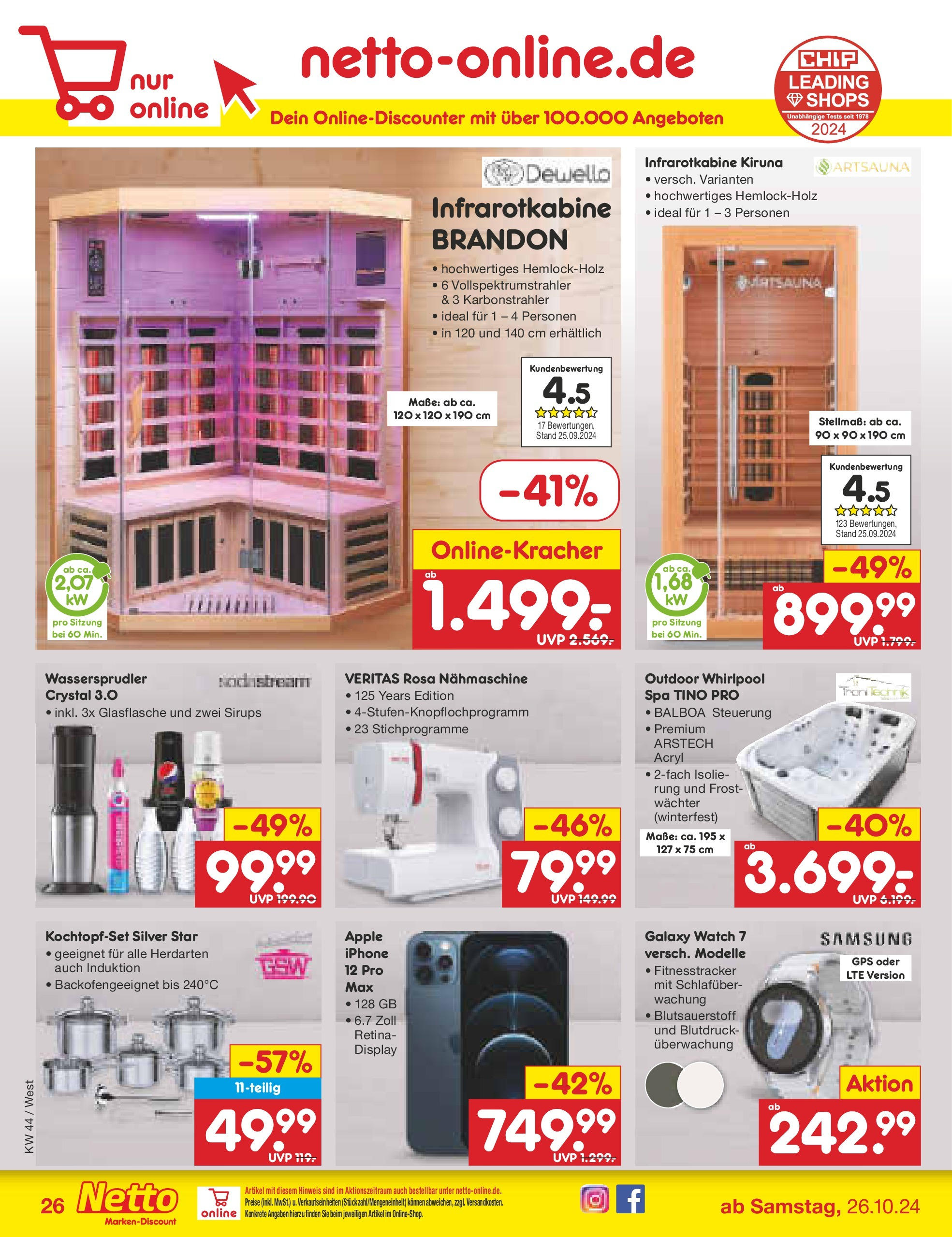 Netto Marken-Discount - Rheinland-Pfalz (ab 27.10.2024) » Angebote | Seite: 33 | Produkte: Nähmaschine, Samsung, Iphone, Apple