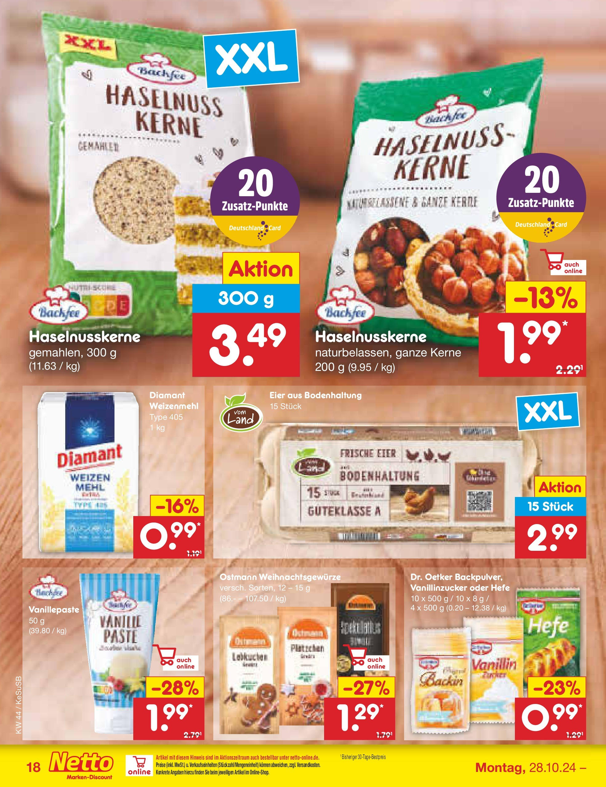 Netto Marken-Discount - Rheinland-Pfalz (ab 27.10.2024) » Angebote | Seite: 24 | Produkte: Mehl, Eier, Weizenmehl