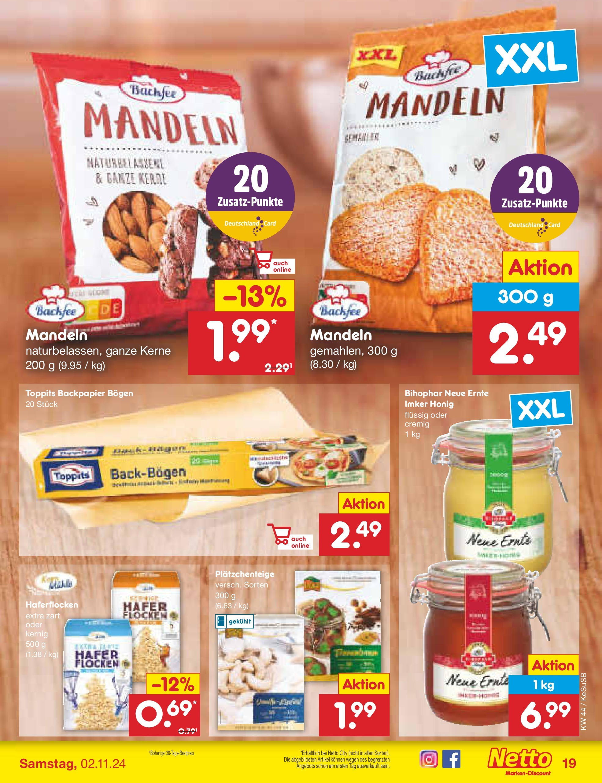 Netto Marken-Discount - Rheinland-Pfalz (ab 27.10.2024) » Angebote | Seite: 25 | Produkte: Mandeln, Flocken