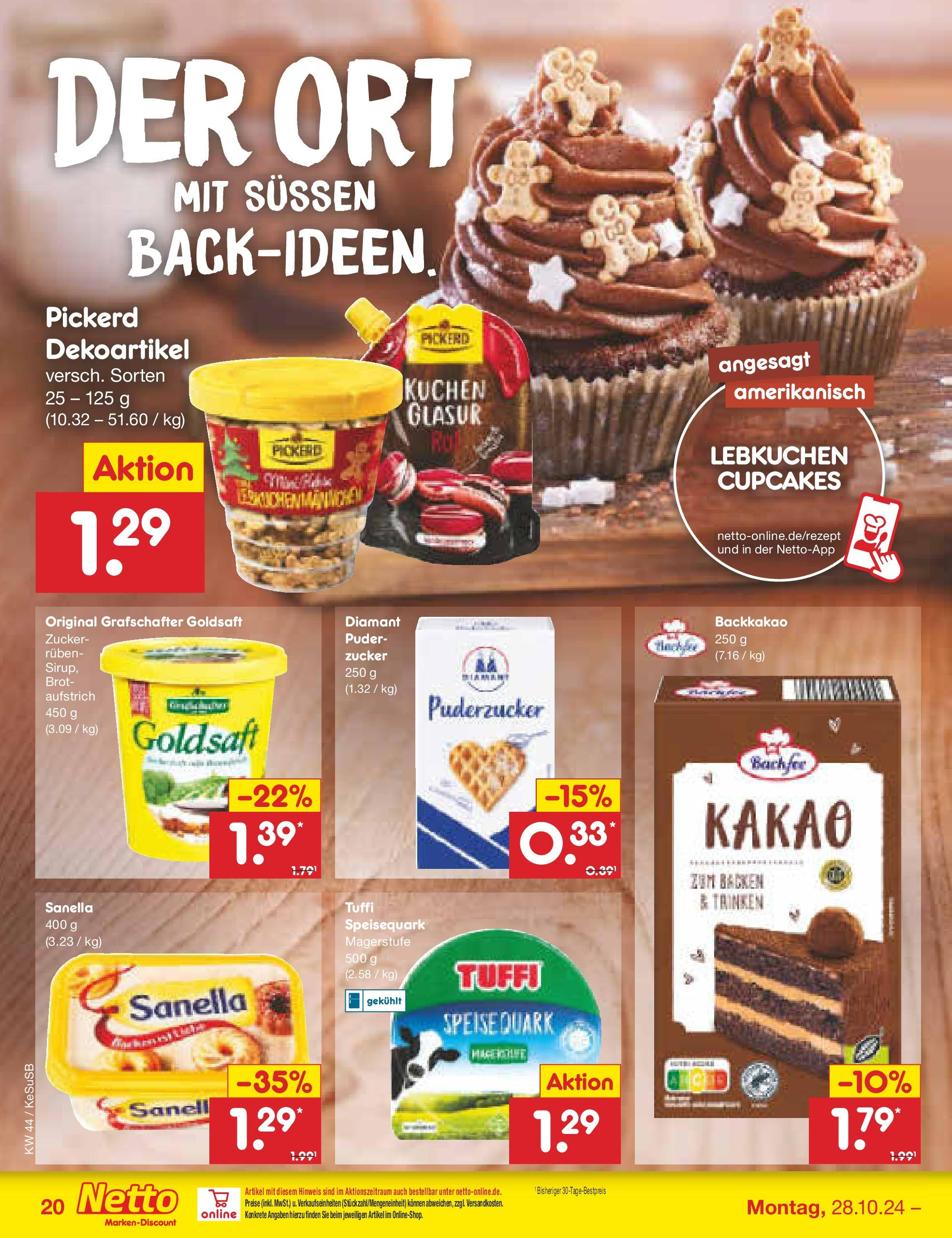 Netto Marken-Discount - Rheinland-Pfalz (ab 27.10.2024) » Angebote | Seite: 26 | Produkte: Quark, Zucker, Kuchen, Speisequark