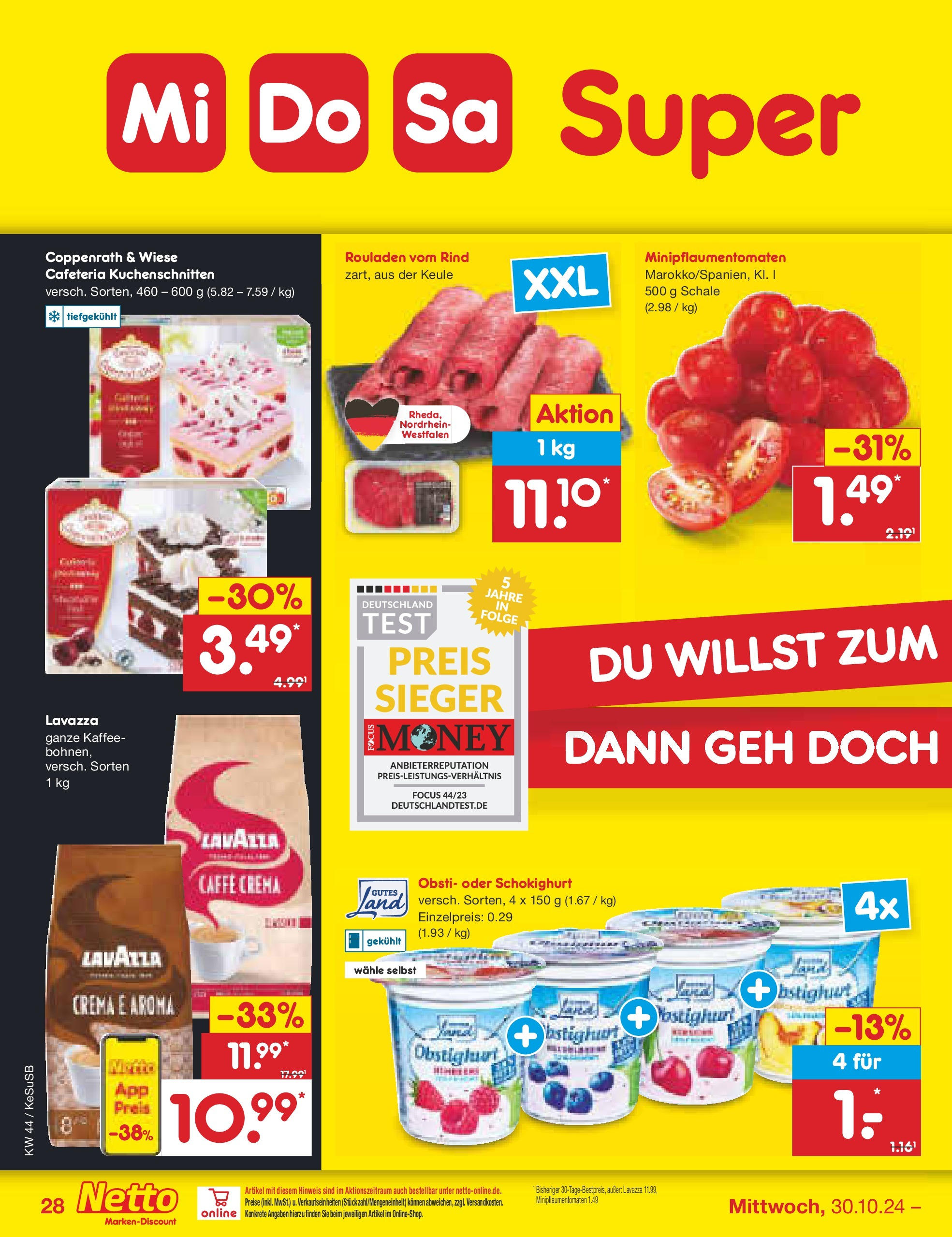 Netto Marken-Discount - Rheinland-Pfalz (ab 27.10.2024) » Angebote | Seite: 37 | Produkte: Lavazza, Kaffee