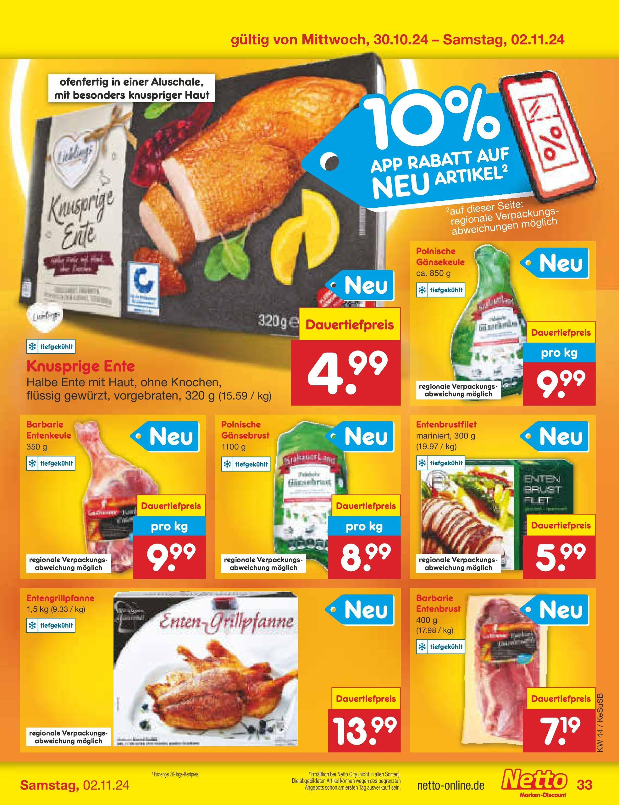 Netto Marken-Discount - Rheinland-Pfalz (ab 27.10.2024) » Angebote | Seite: 42 | Produkte: Ente