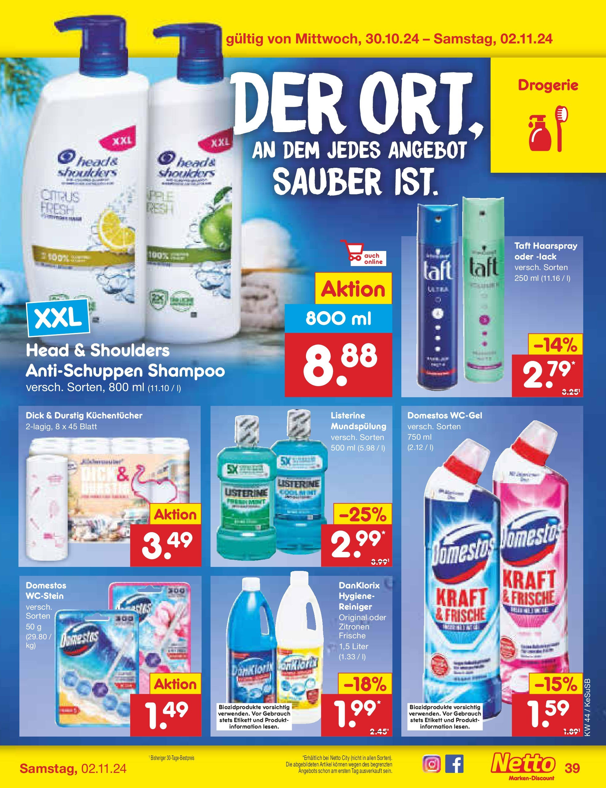 Netto Marken-Discount - Rheinland-Pfalz (ab 27.10.2024) » Angebote | Seite: 48 | Produkte: Shampoo, Haarspray, Listerine, Zitronen