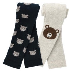 2 Baby Leggings mit Bären-Motiv