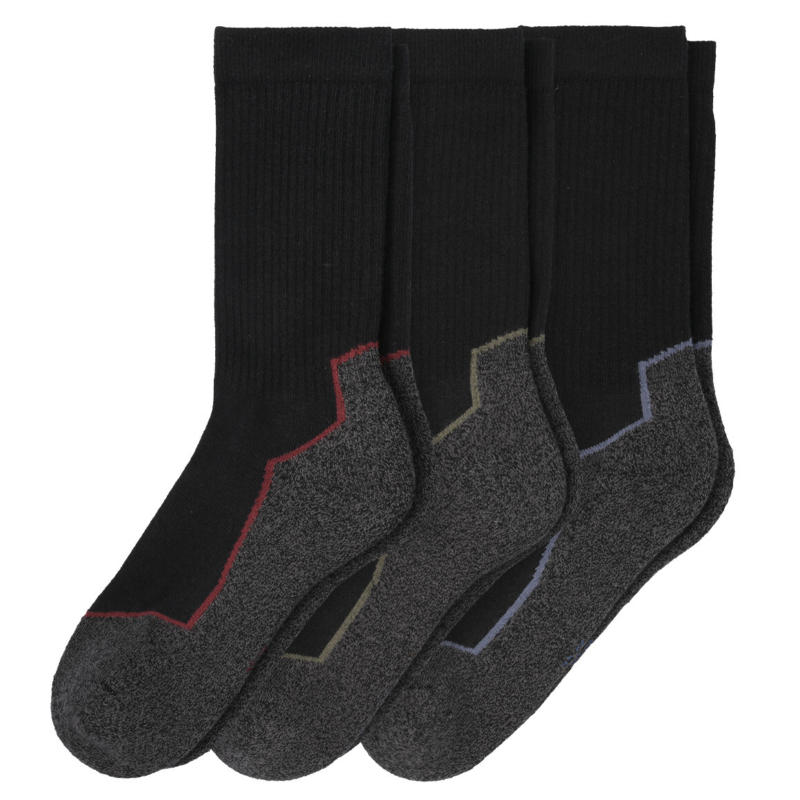 3 Paar Herren Trekkingsocken mit Farbdetails