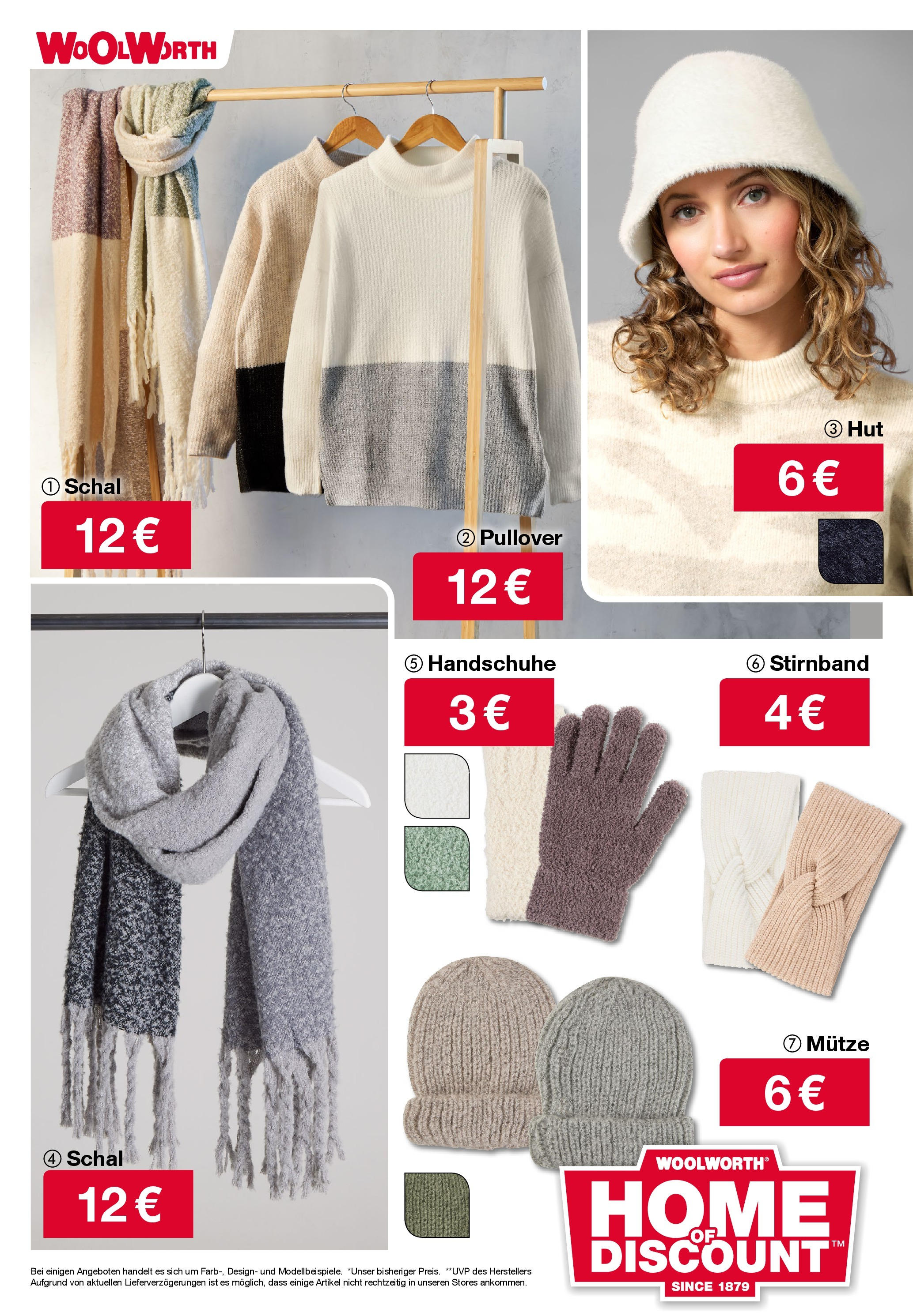 Woolworth Wochenangebote von 24.10.2024 - Aktuelle Angebote | Seite: 14 | Produkte: Pullover, Schal, Hut, Handschuhe