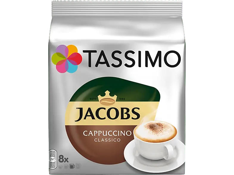 Tassimo Kaffeekapsel Cappuccino Classico (8 Getränke, Kompatibles System: Tassimo); Kaffeekapseln 8 Stück