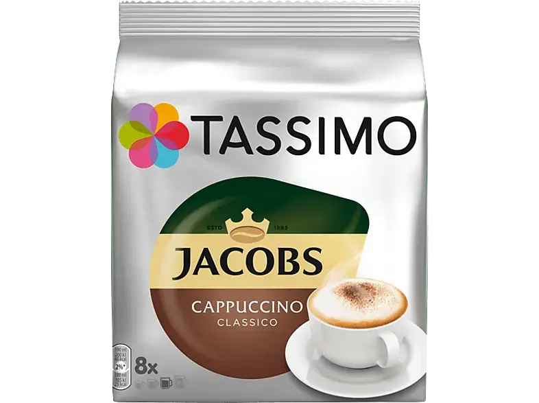 Tassimo Cappuccino Classico Kaffeekapseln, 8 Getränke, Kompatibles System: Tassimo