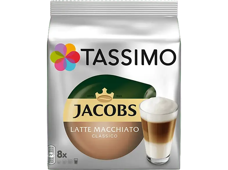 Tassimo Latte Macchiato Classico Kaffeekapseln, 16 Kapseln = 8 Getränke, Kompatibles System: Tassimo