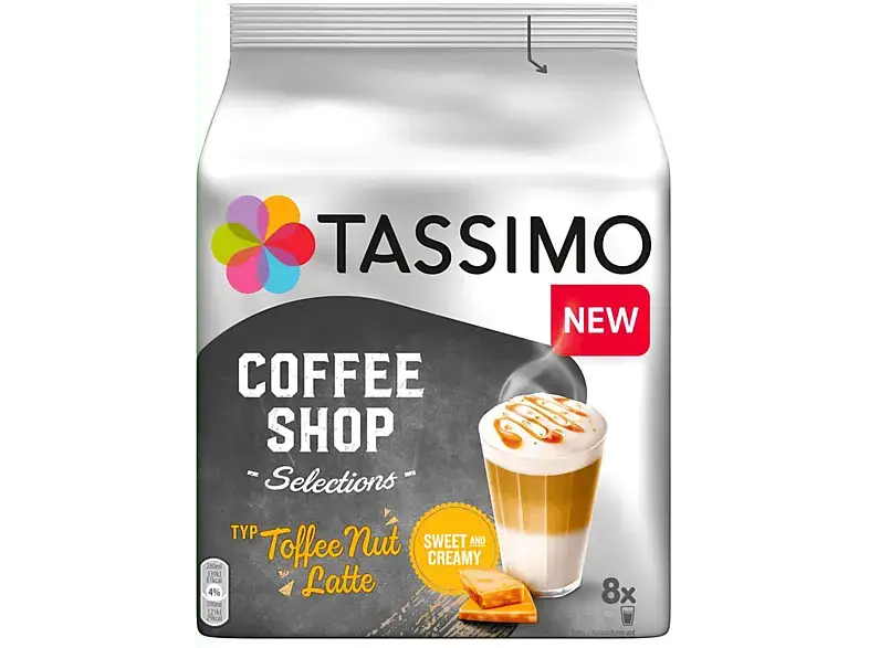 Tassimo Coffee Shop Toffee Nut Latte Kaffeekapsel, 8 Stück, Kompatibles System: Tassimo