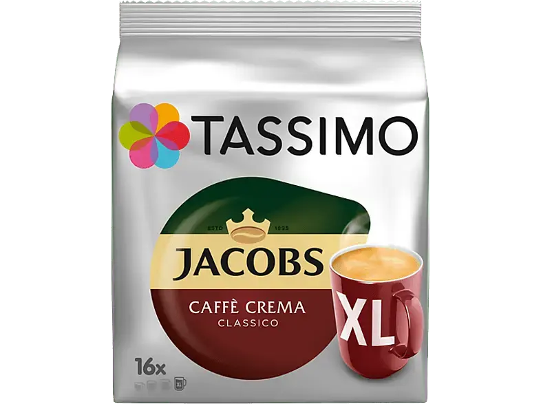 Tassimo Crema Classico XL Kaffeekapseln, 16 Stück, Kompatibles System: Tassimo