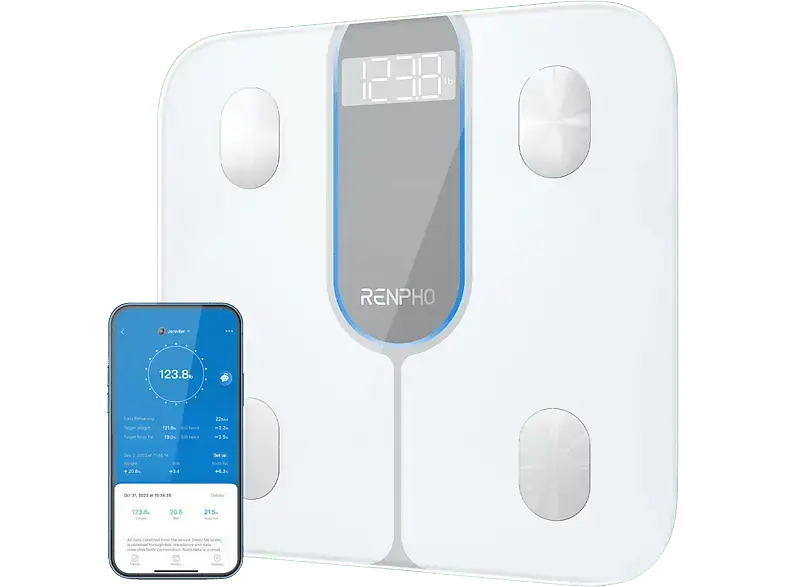 Renpho PEU-R-A033-W Körperanalysewaage, Maximale Tragkraft: 200 kg