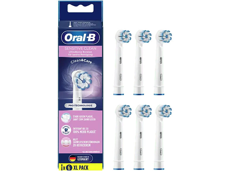 Oral-B Sensitive Clean 6er Weiß Aufsteckbürsten