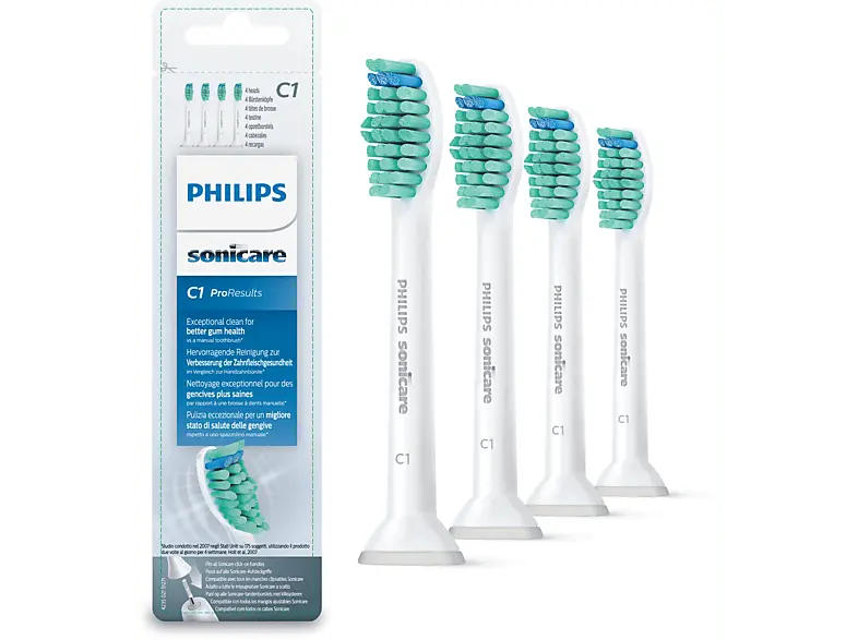 Philips HX6014/07 Sonicare ProResults Standard 4er Aufsteckbürsten für Schallzahnbürsten