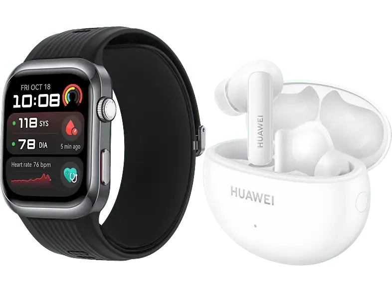 Huawei Watch D2, Black, inkl Free Buds True Wireless Kopfhörer Freebuds 5i, white; Smart Watch