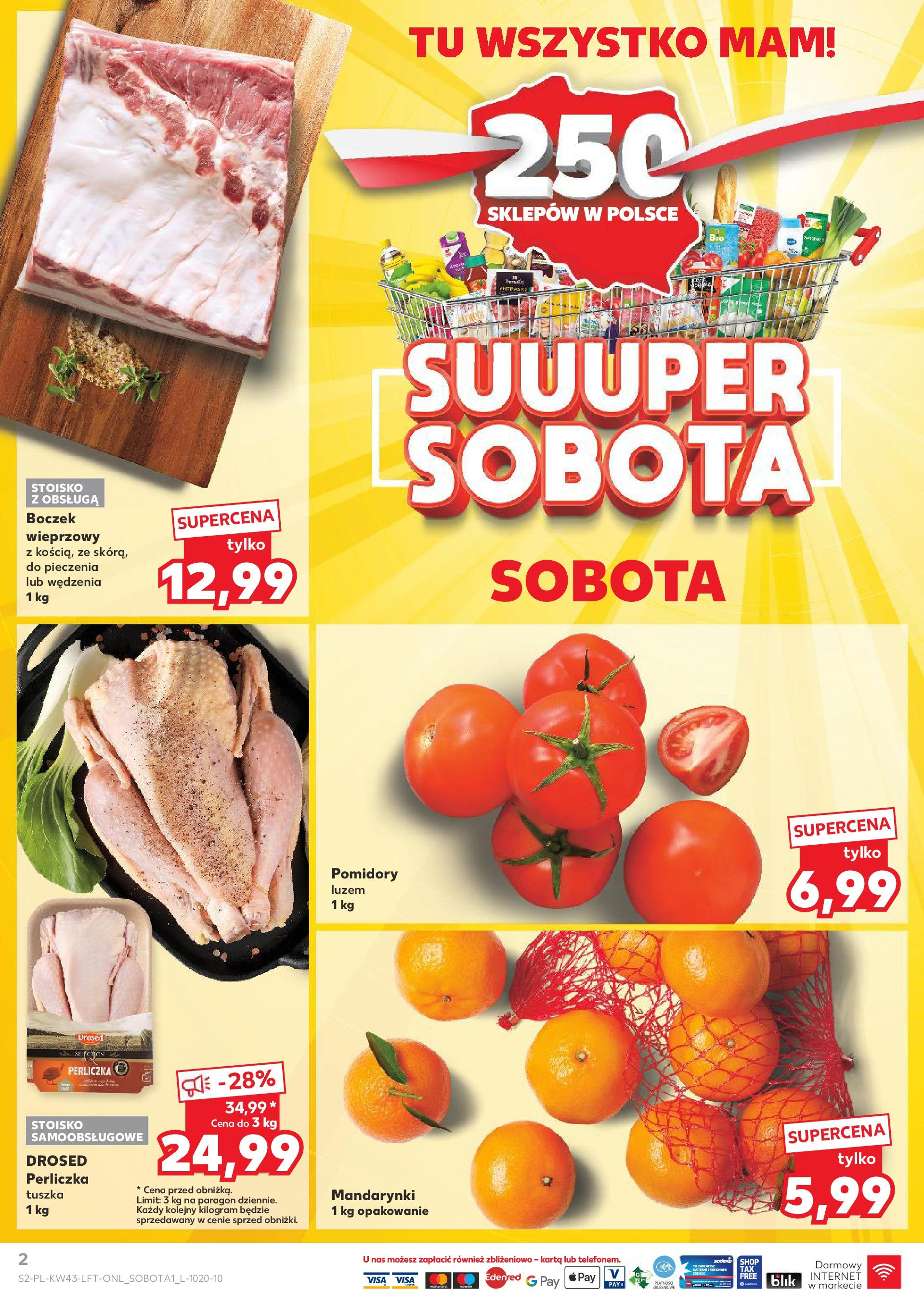 Kaufland gazetka od 24.10.2024 - od jutra PDF | Strona: 2 | Produkty: Karta, Pomidory, Mandarynki, Perliczka