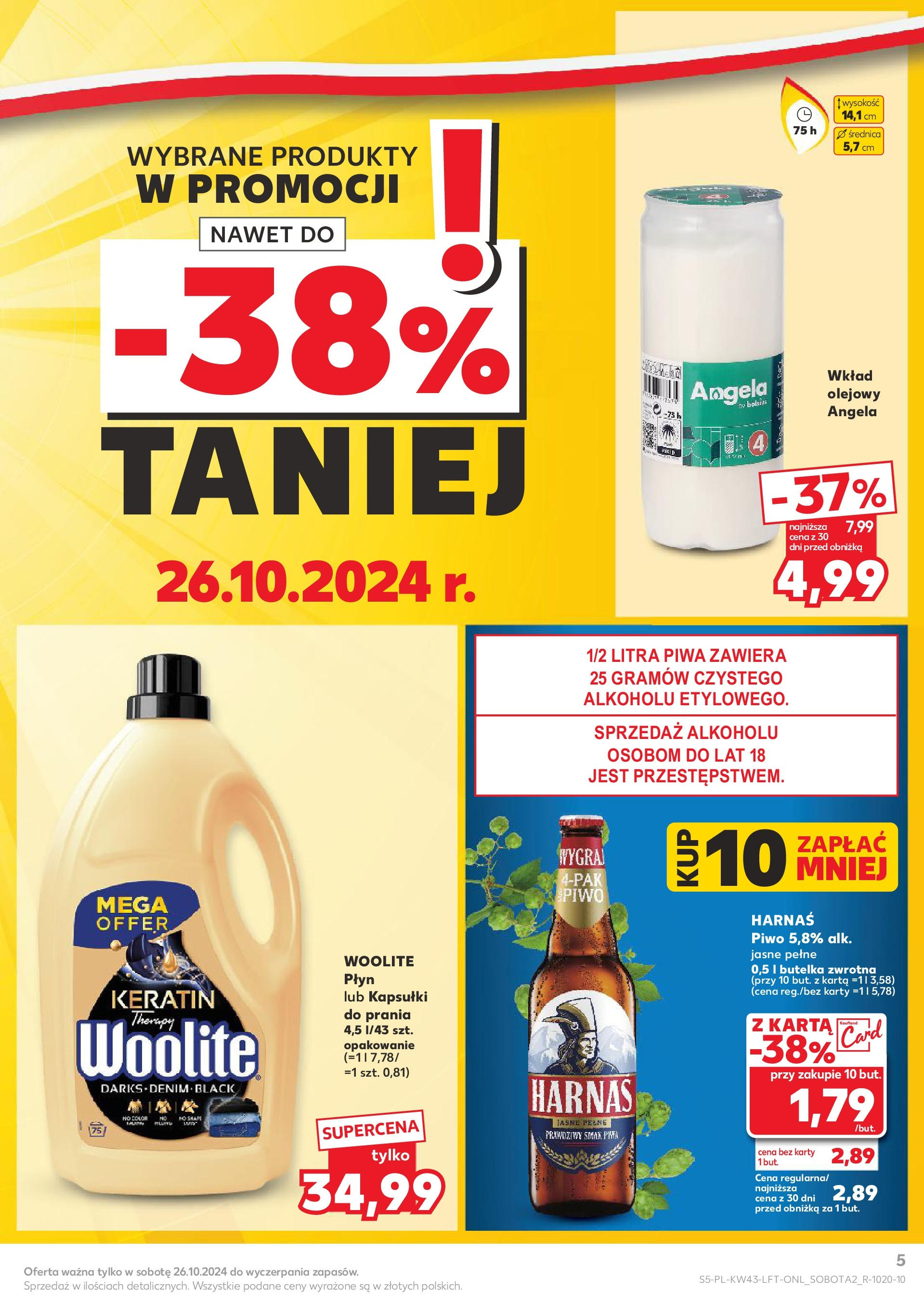 Kaufland gazetka od 24.10.2024 - od jutra PDF | Strona: 5 | Produkty: Karta, Harnaś, Piwo