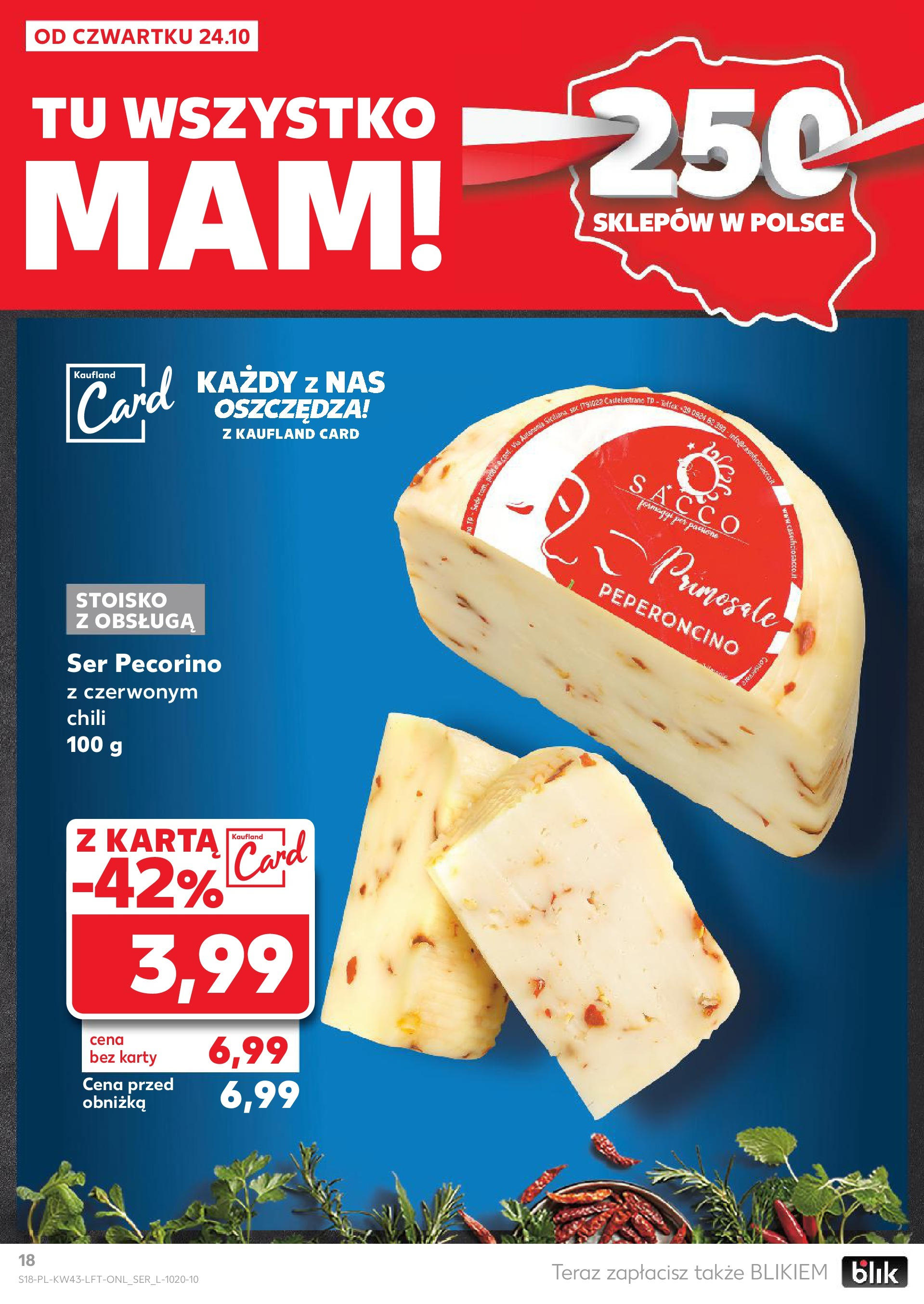 Kaufland gazetka od 24.10.2024 - od jutra PDF | Strona: 18 | Produkty: Chili, Karta, Ser pecorino, Ser